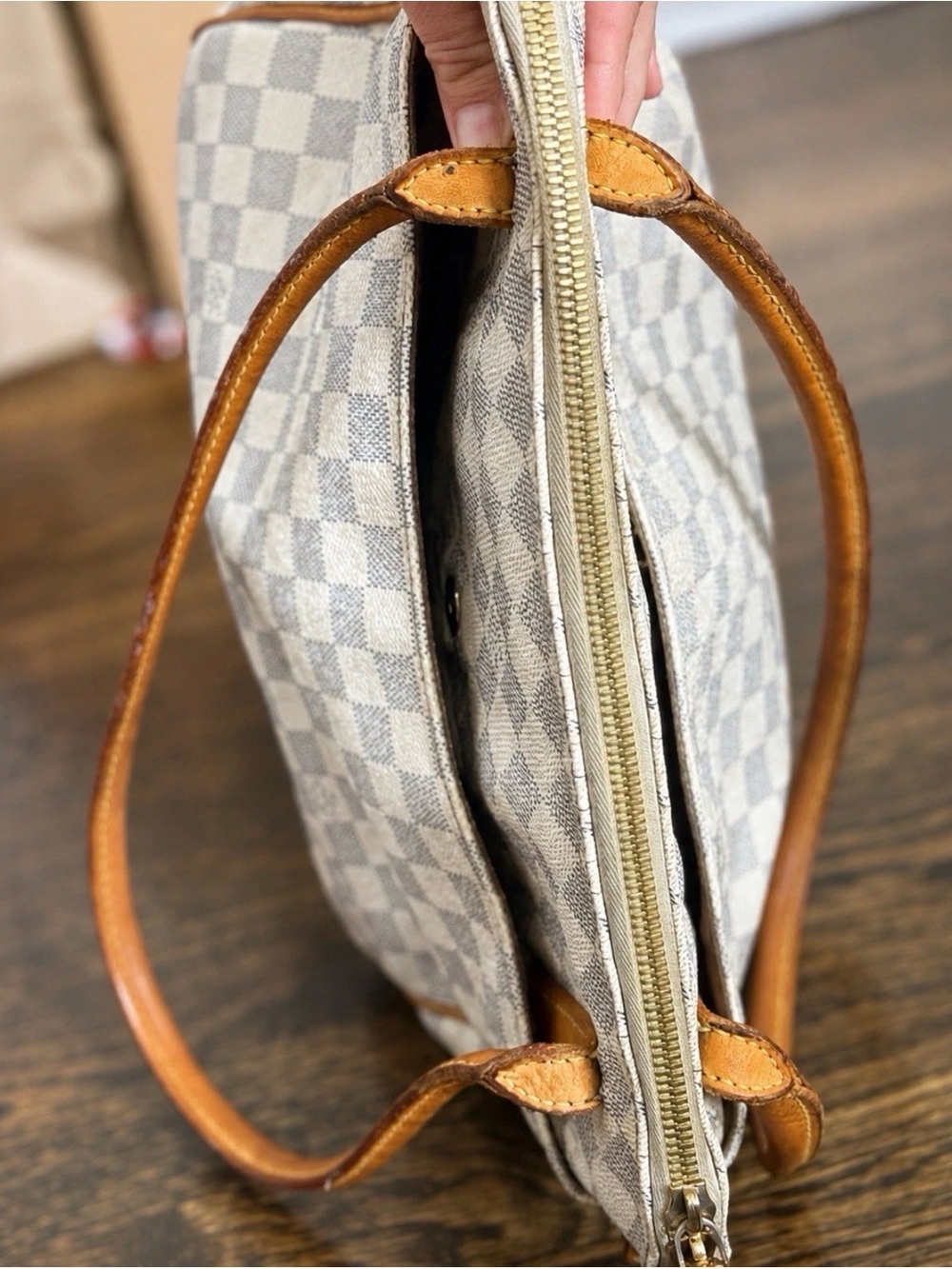 Louis Vuitton Figheri PM Tote Shoulder Bag Damier Azur White - Picture 16 of 16